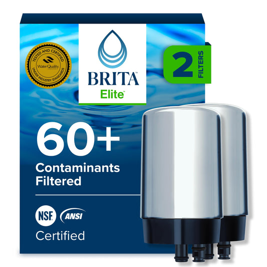 Brita Faucet Mount Water Filter System, Chrome, No-Wait Filtration, Easy Install, Multi-Use Tap Water Filter for Kitchens, Bathrooms & Small Spaces