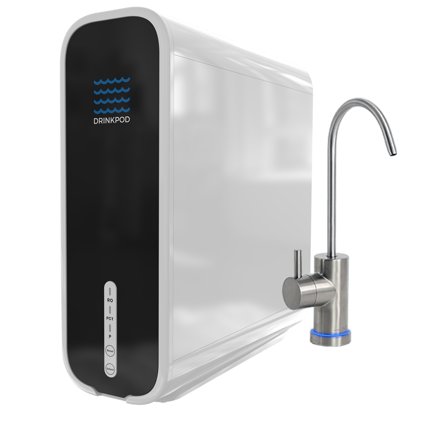 Drinkpod Tankless Reverse Osmosis Under Sink with Brushed Nickel Faucet