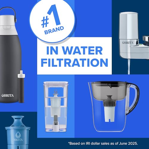 Brita Faucet Mount Water Filter System, White, No-Wait Filtration, Easy Install, Multi-Use Tap Water Filter for Kitchens, Bathrooms & Small Spaces