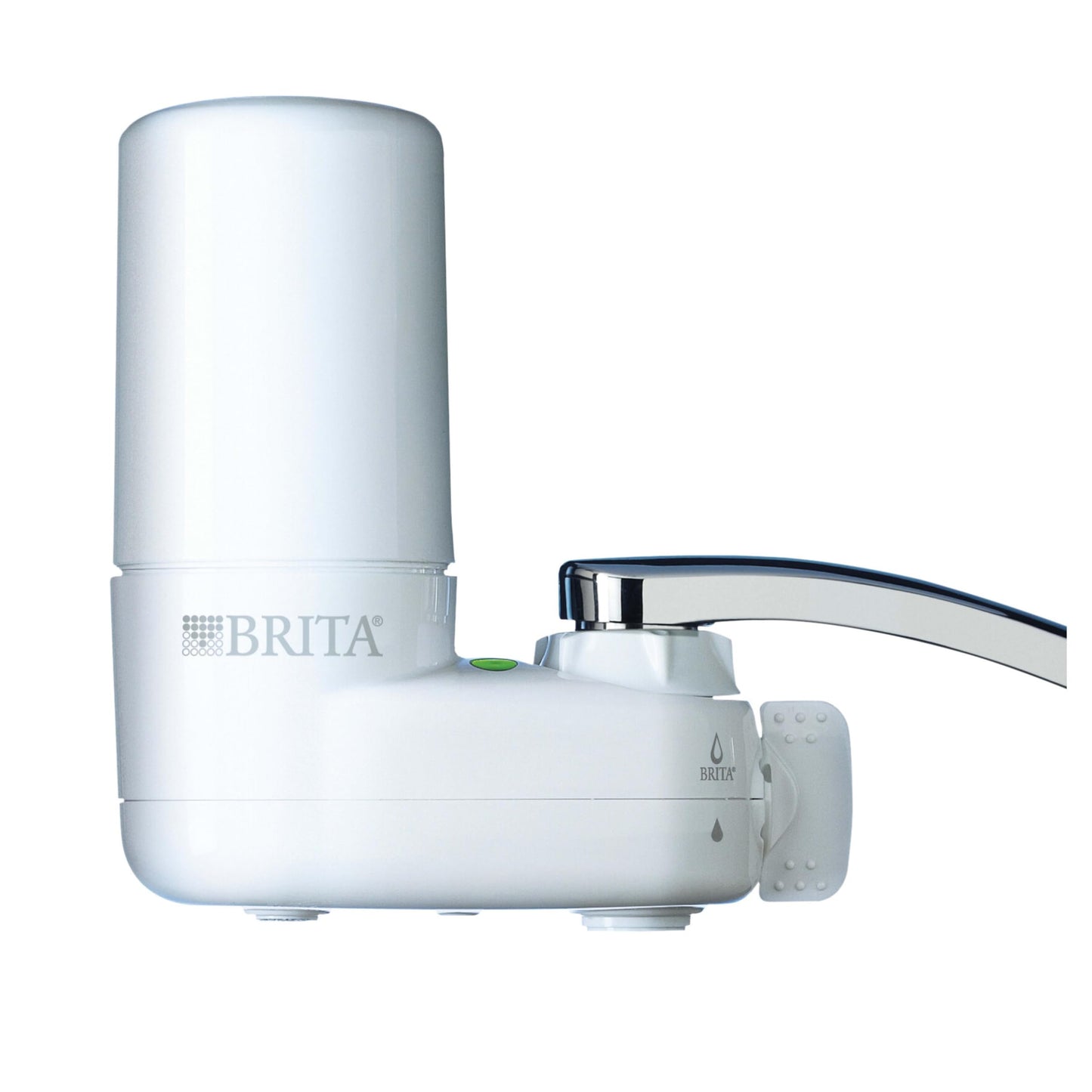 Brita Faucet Mount Water Filter System, White, No-Wait Filtration, Easy Install, Multi-Use Tap Water Filter for Kitchens, Bathrooms & Small Spaces