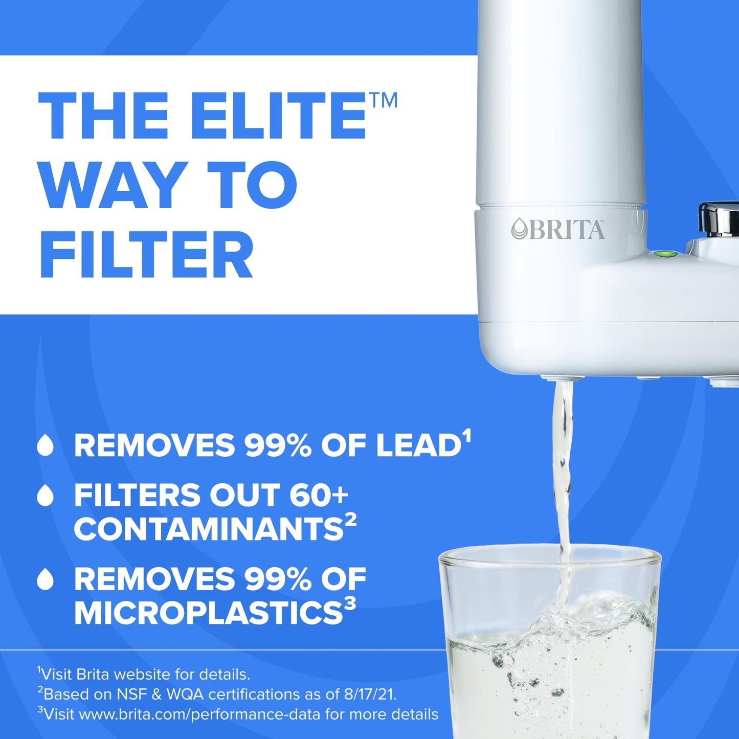Brita Faucet Mount Water Filter System, White, No-Wait Filtration, Easy Install, Multi-Use Tap Water Filter for Kitchens, Bathrooms & Small Spaces